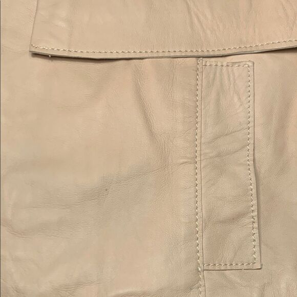 Women's Blush Pink Crop Leather Jacket by Halogen Size Medium - Picture 7 of 14